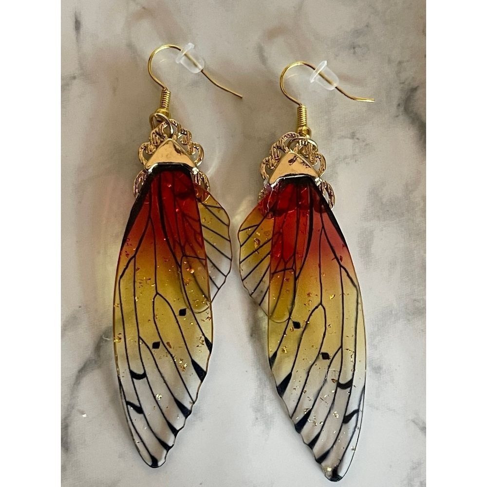 Monarch Butterfly Wing Earrings New